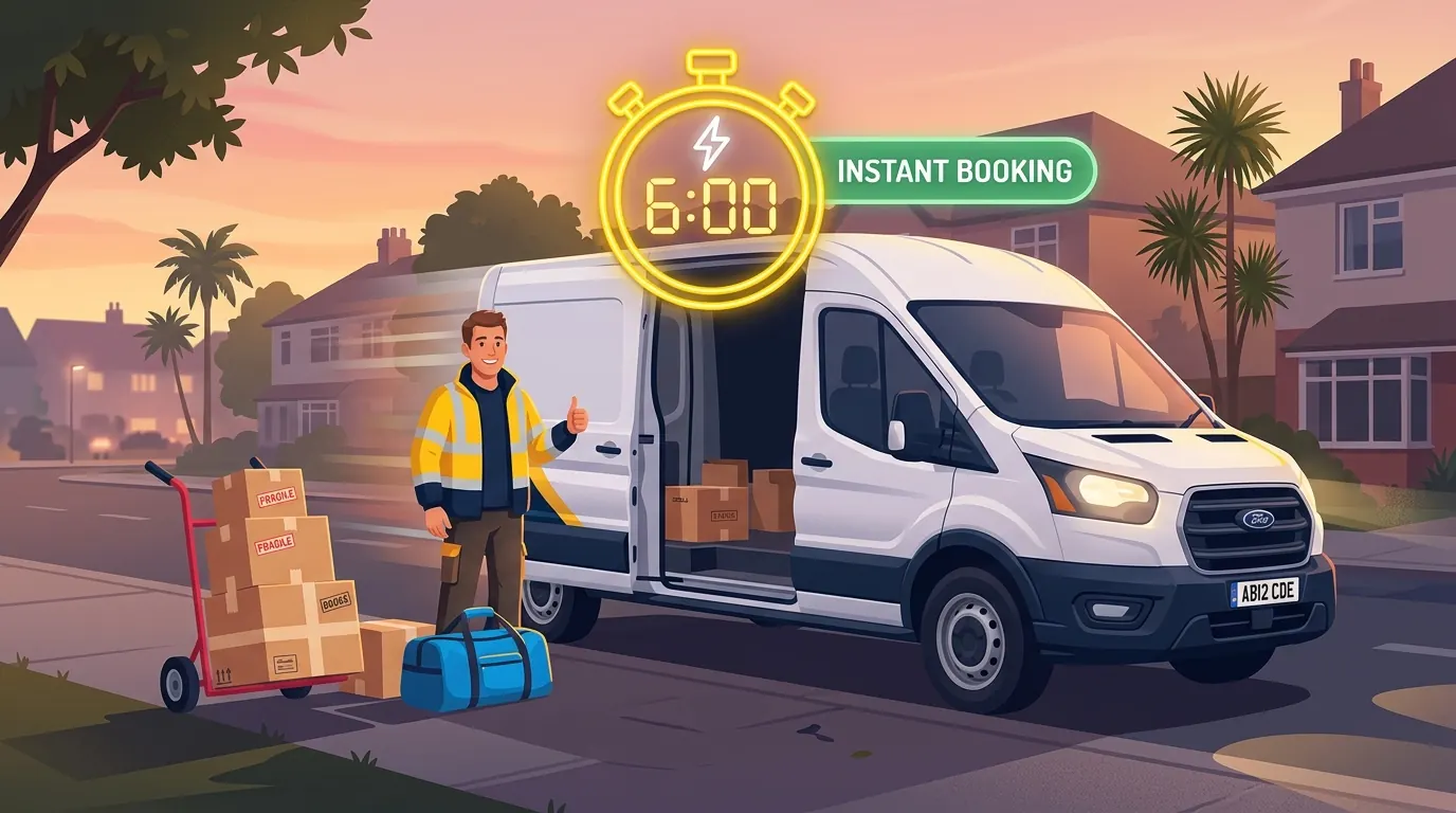 Instant same-day Man & Van booking with VanManoo — driver accepts in under 6 minutes